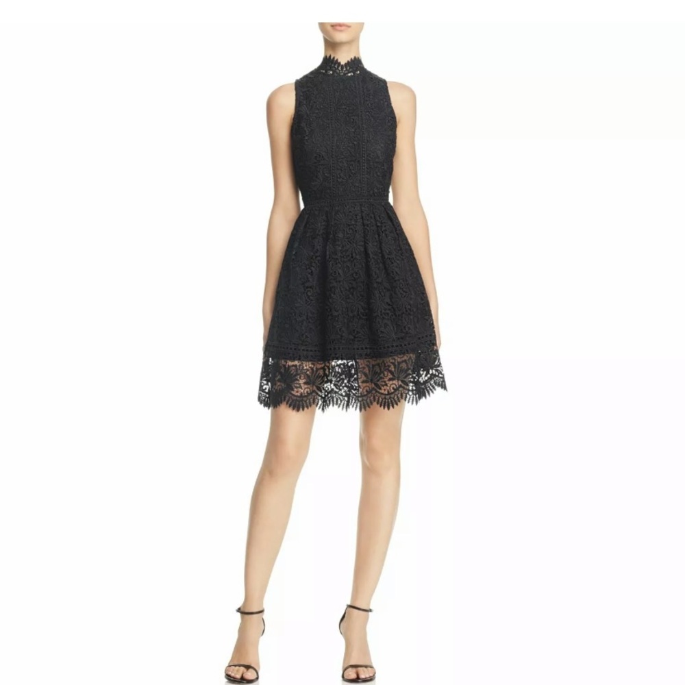 Black Lace Cocktail Dress Open Back